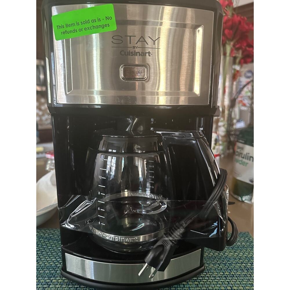 Cuisinart stainless steel and black coffee maker pre owned- excellent